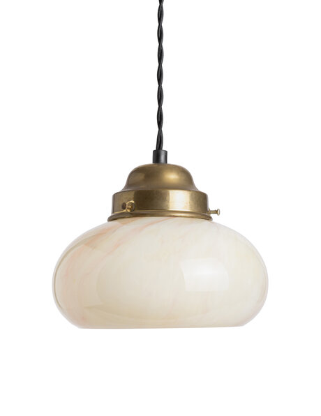 Nice hanging lamp, marbled glass, 1940s