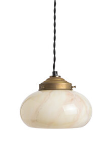 Cream Colored Marbled Glass Pendant Light