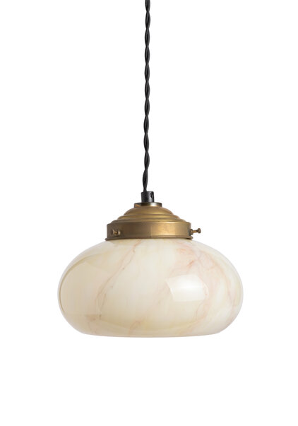 Cream Colored Marbled Glass Pendant Light