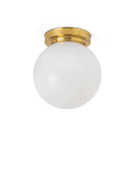 Sleek ceiling lamp, white glass ball