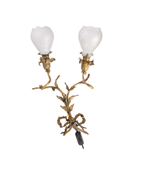 1930s wall lamp, Art Nouveau, brass