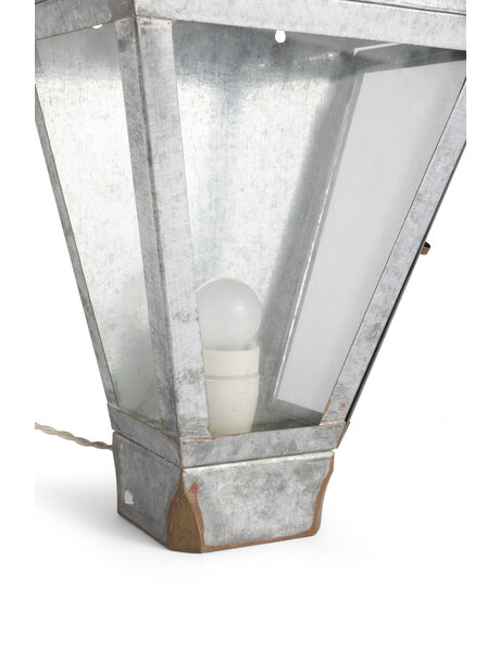 Classic wall lamp, matt silver-coloured metal