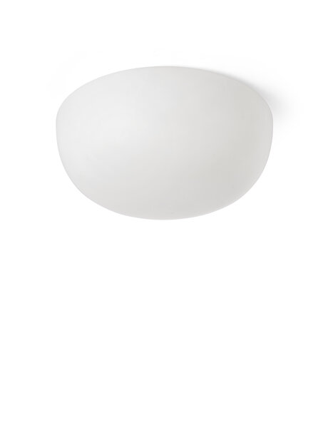 1950s ceiling lamp, flat model, white glass