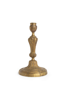 Brown Gold Brass Candlestick, Antique