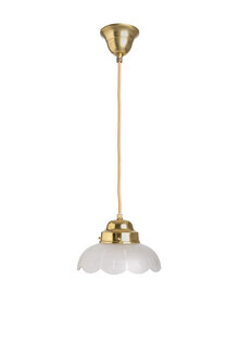 Beautiful Hanging Lamp, Glass Flower on Brass