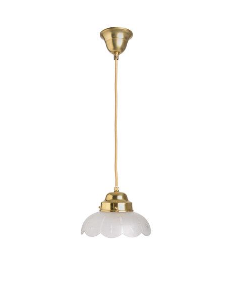Leuke hanglamp, matglazen bloem
