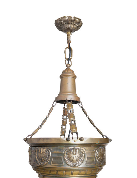 Beautiful classic hanging lamp, yellow glass