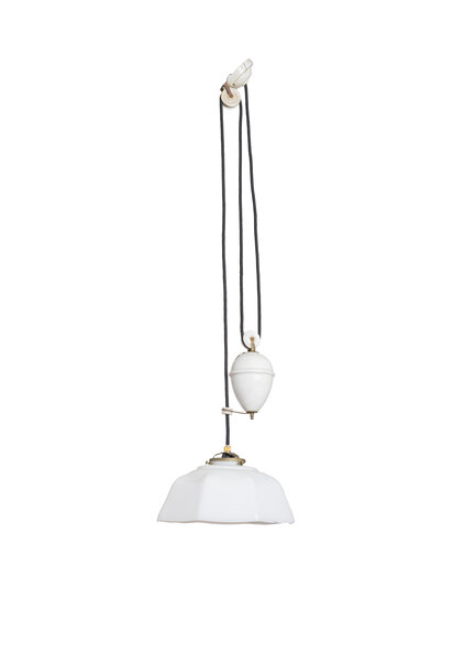 Witte Hanglamp met Porselein Gewicht