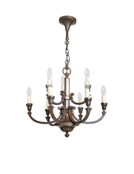 Old chandelier, burnished