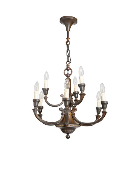 Old chandelier, burnished
