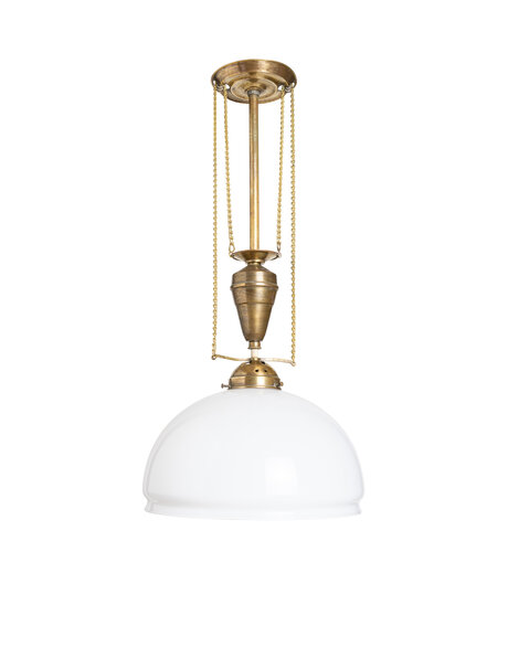 Oude hanglamp, messing trekpendel