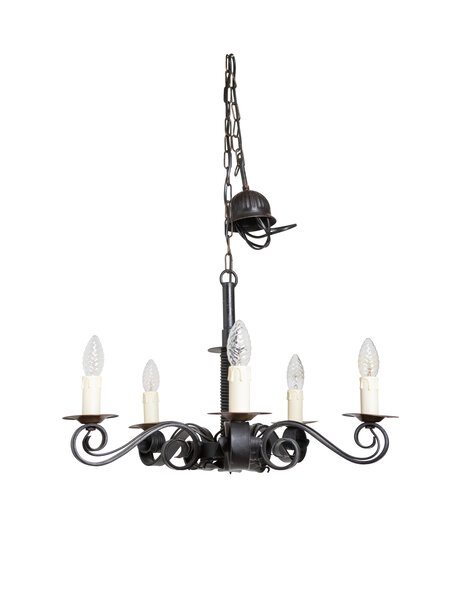 Black wrought iron chandelier