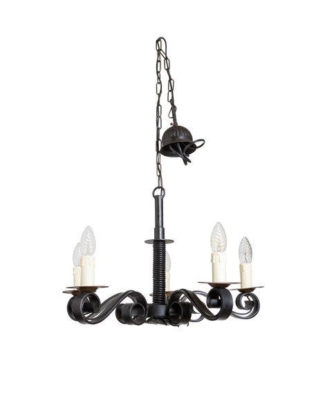 Zwarte smeedijzeren kroonluchter