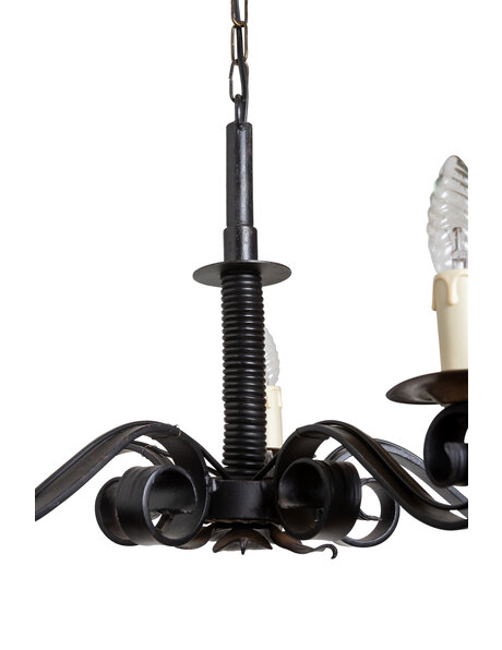 Black wrought iron chandelier