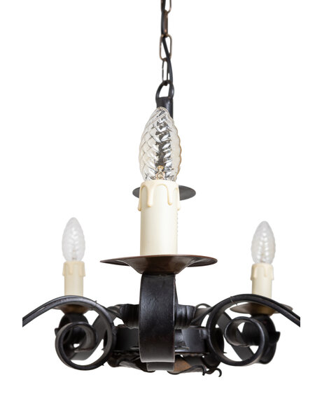 Zwarte smeedijzeren kroonluchter