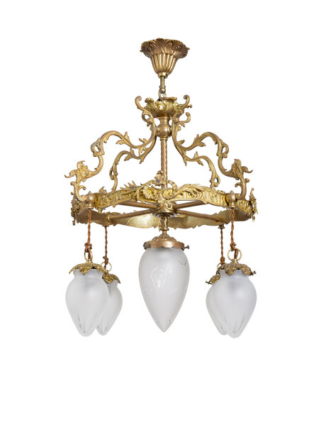 Vintage hanging lamp, graceful, 1930s