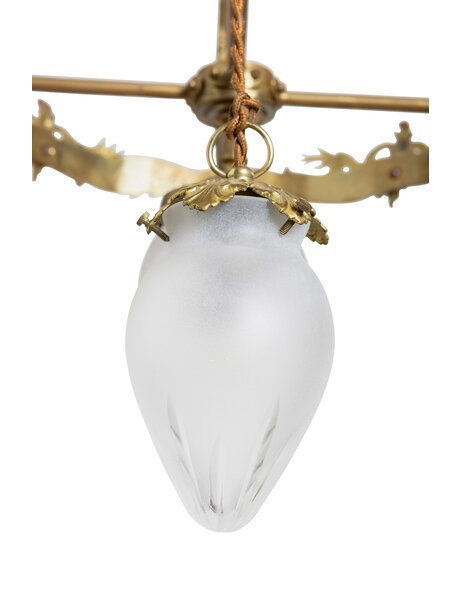 Brocante hanglamp, sierlijk, jaren 30