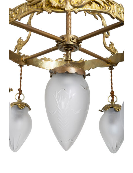 Vintage hanging lamp, graceful, 1930s