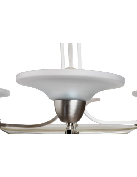 Art deco hanging lamp, chrome with matt glass, ca. 1930