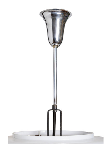 White glass pendant lamp, short pendant