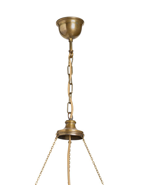 Brocante hanging lamp, blue glass