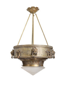 Beautiful Classic Hanging Lamp, Brass, 1930s
