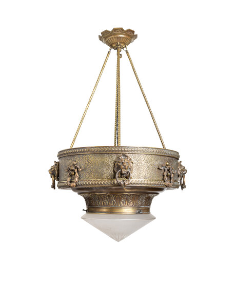 Beautiful hanging lamp, lion heads