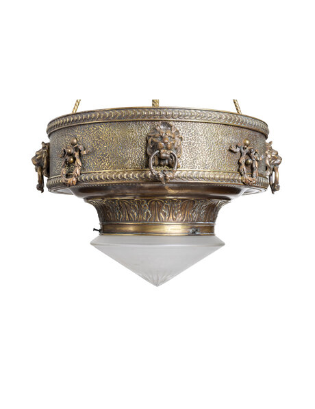 Beautiful hanging lamp, lion heads