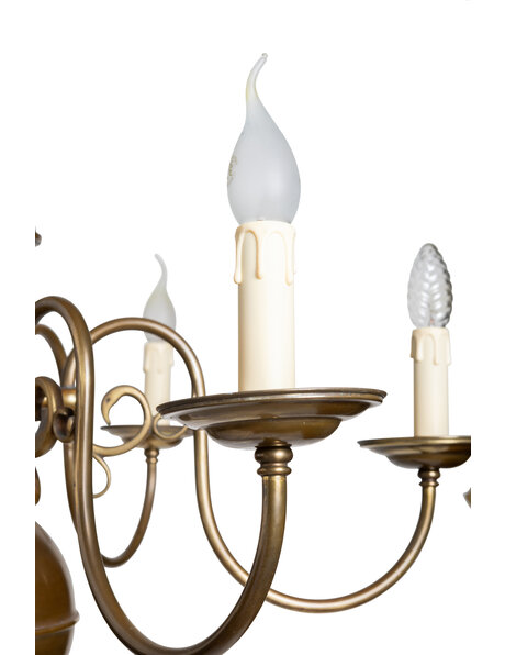 Old chandelier, burnished, ball crown