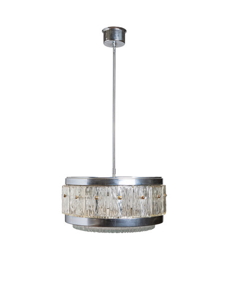 Vintage pendant lamp, glass shelves