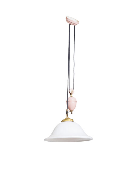 Old pendant lamp with counterweight
