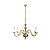Old chandelier, yellow brass
