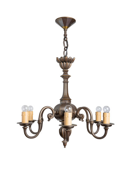 Classic Chandelier, Bronze, 1940s