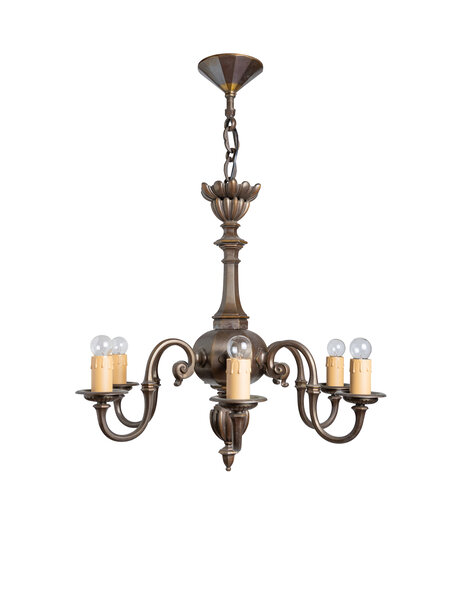 Classic chandelier, bronze, burnished