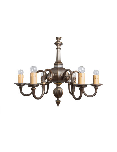 Classic chandelier, bronze, burnished