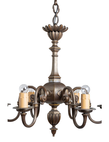 Classic chandelier, bronze, burnished