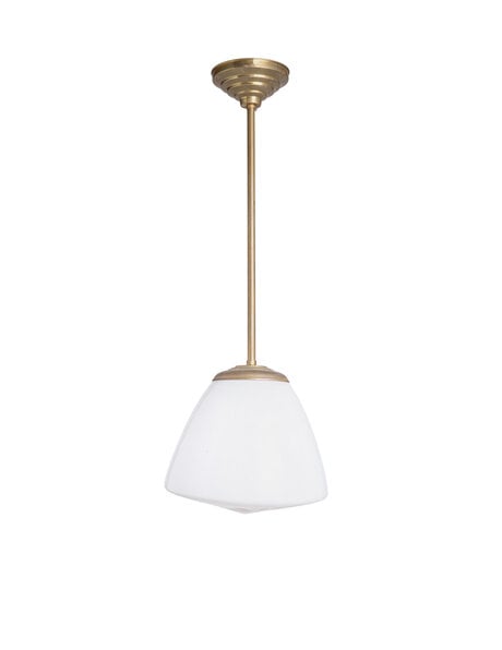 Industrial pendant lamp in the colours white and brown, 1940s