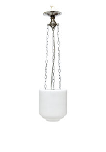 Hanglamp, Wit Glazen Kap aan Ketting
