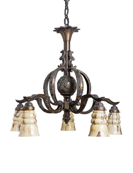 Fraaie Art Deco hanglamp, jaren 30