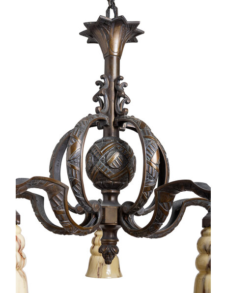Fraaie Art Deco hanglamp, jaren 30