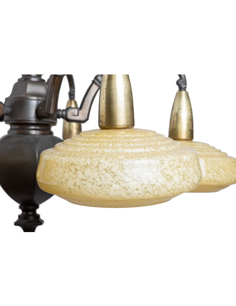 Old hanging lamp, light yellow glass