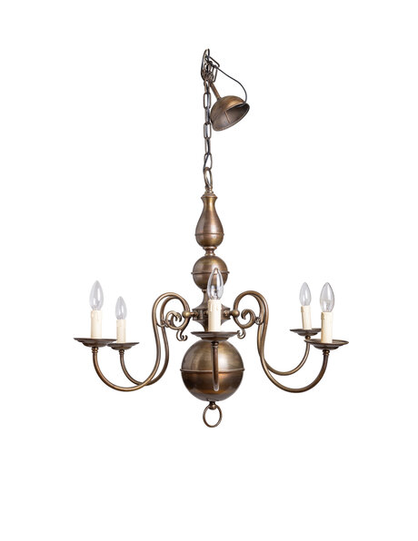 Old Chandelier, Brown Ball Crown, 1940s