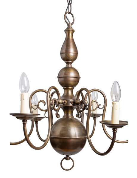 Old Chandelier, Brown Ball Crown, 1940s