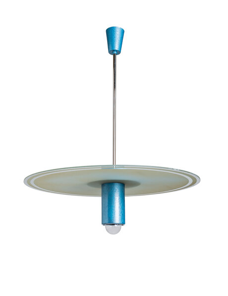 Vintage pendant lamp, glass disc