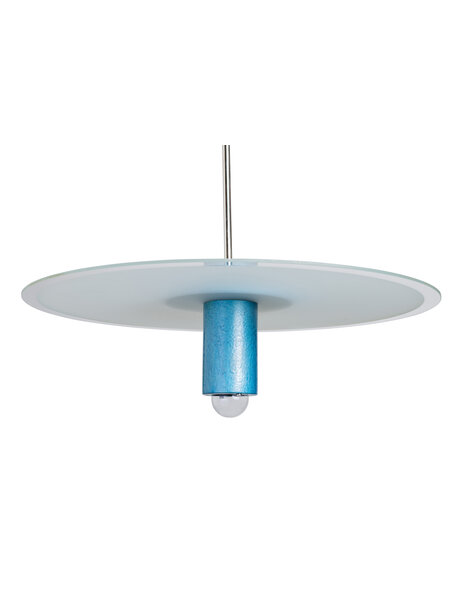 Vintage hanglamp metallic blauw