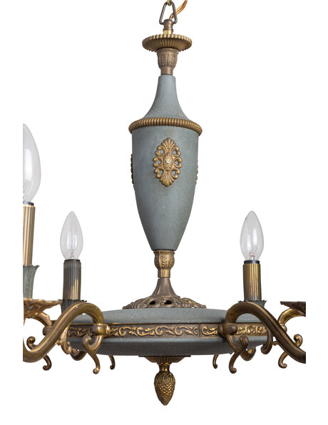 Vintage chandelier, 1950s, greenish