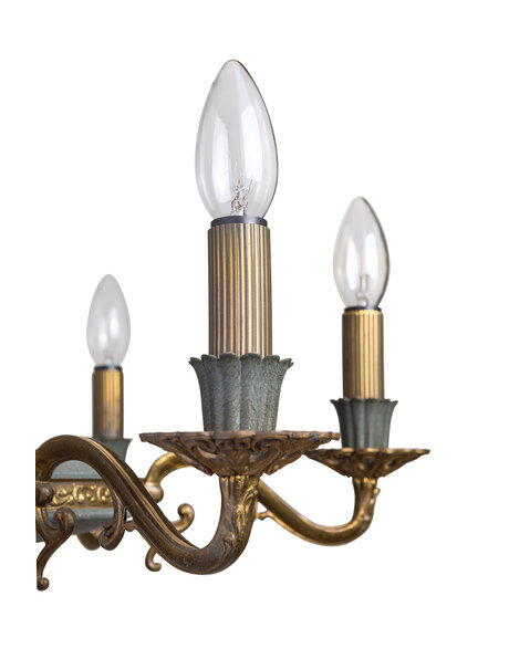 Vintage chandelier, 1950s, greenish