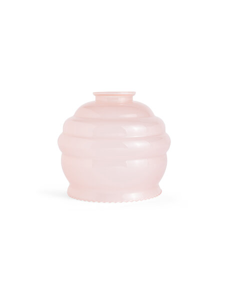 Roze glazen lampenkap met ribbeltje