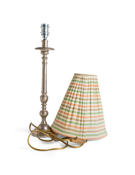 Vintage table lamp, fabric shade