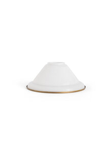 White Lampshade with Brown Brass Rim